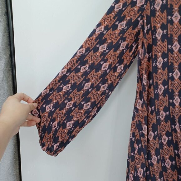 Billabong Tribal Print Shift Dress Women's XS Mini Boho Festival Hippie Beach - Picture 4 of 10
